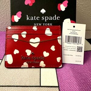 Kate Spade Boxed Staci Heart Pop Printed card holder